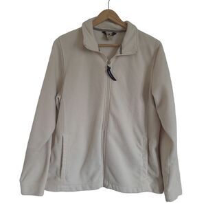 Woolrich women's sweater zip size Large cream